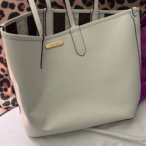 Michael Kors Cream Tote Bag with Gold Accents